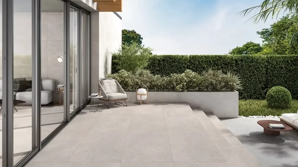 Outdoor paving samples and patio surface